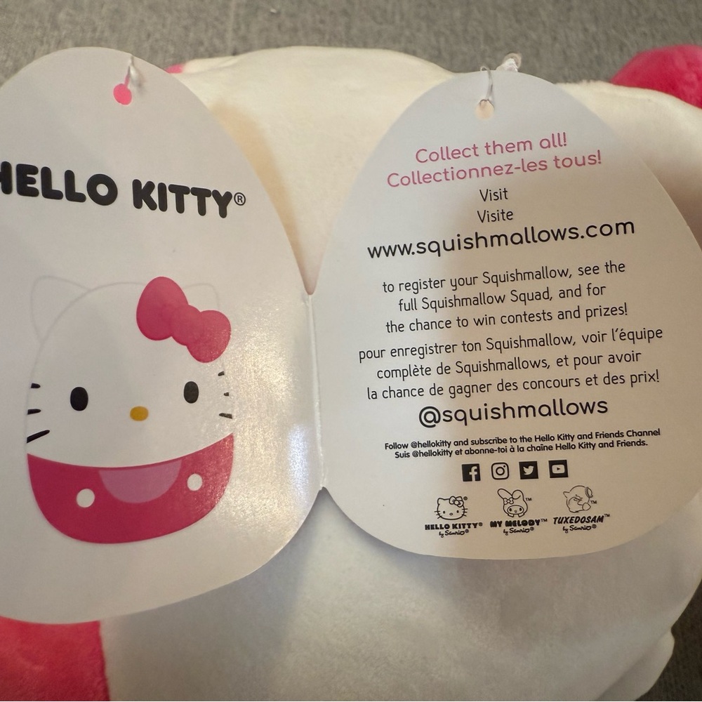 Squishmallow Sanrio Hello Kitty Pink 8" Kellytoy RARE NWT AUTHENTIC - Picture 6 of 9